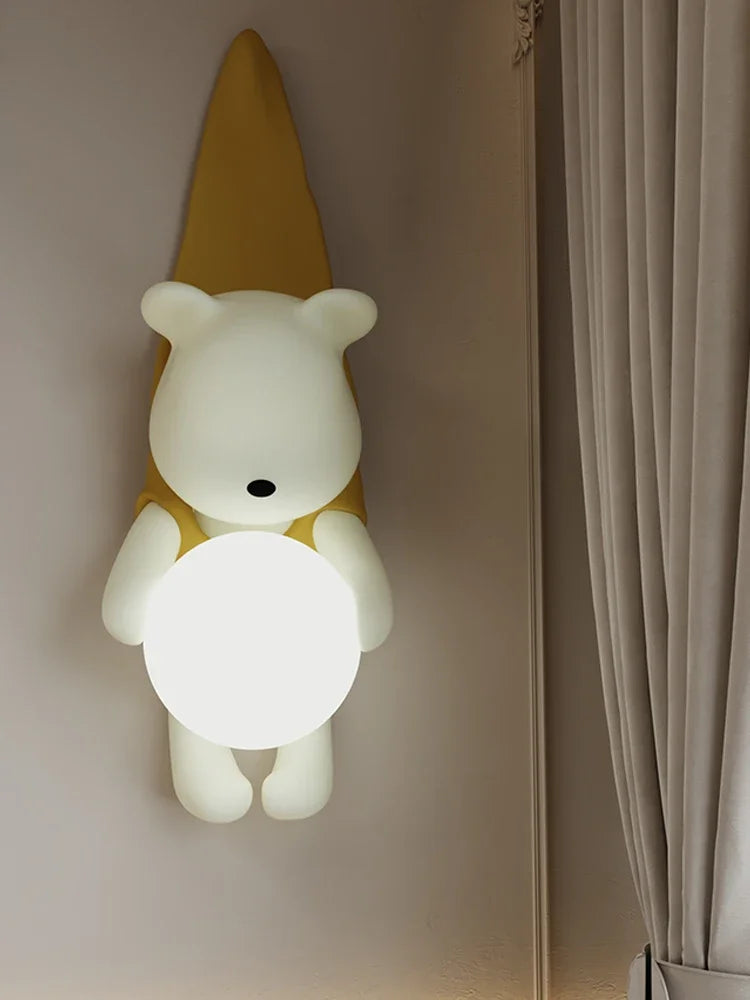 applique murale Style crème résine ours nordique LED salon chambre enfants chambre moderne créatif décor à la maison