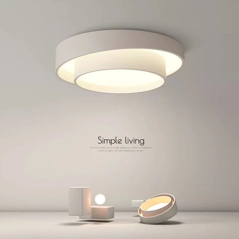 plafonnier moderne rond pour un éclairage créatif et nordique - vue 2 sur 8