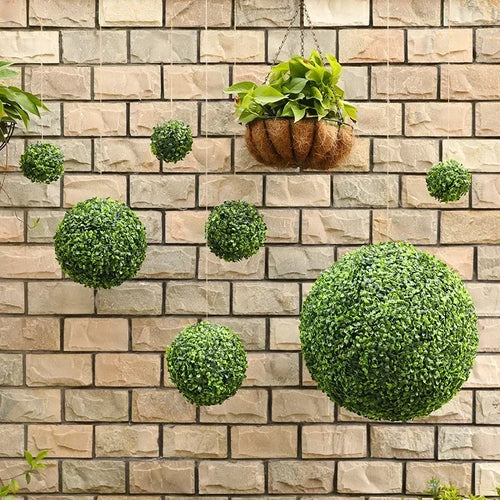 boule décorative en buis artificiel pour jardin mariage et balcon - vue 4 sur 7