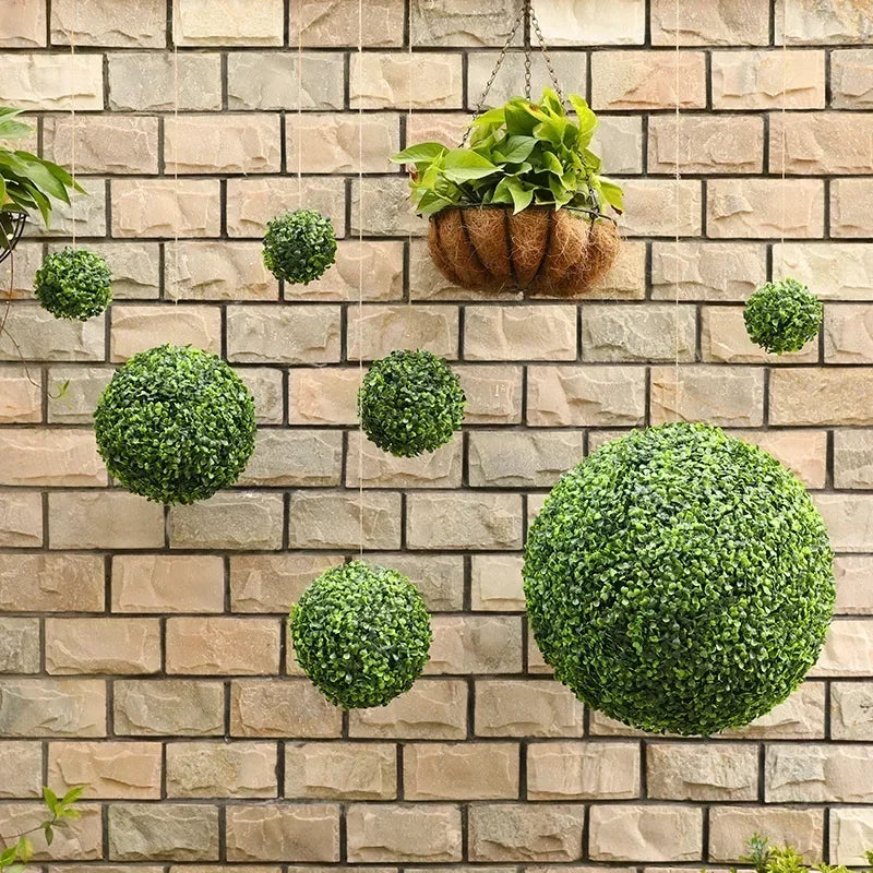 boule décorative en buis artificiel pour jardin mariage et balcon - vue 4 sur 7