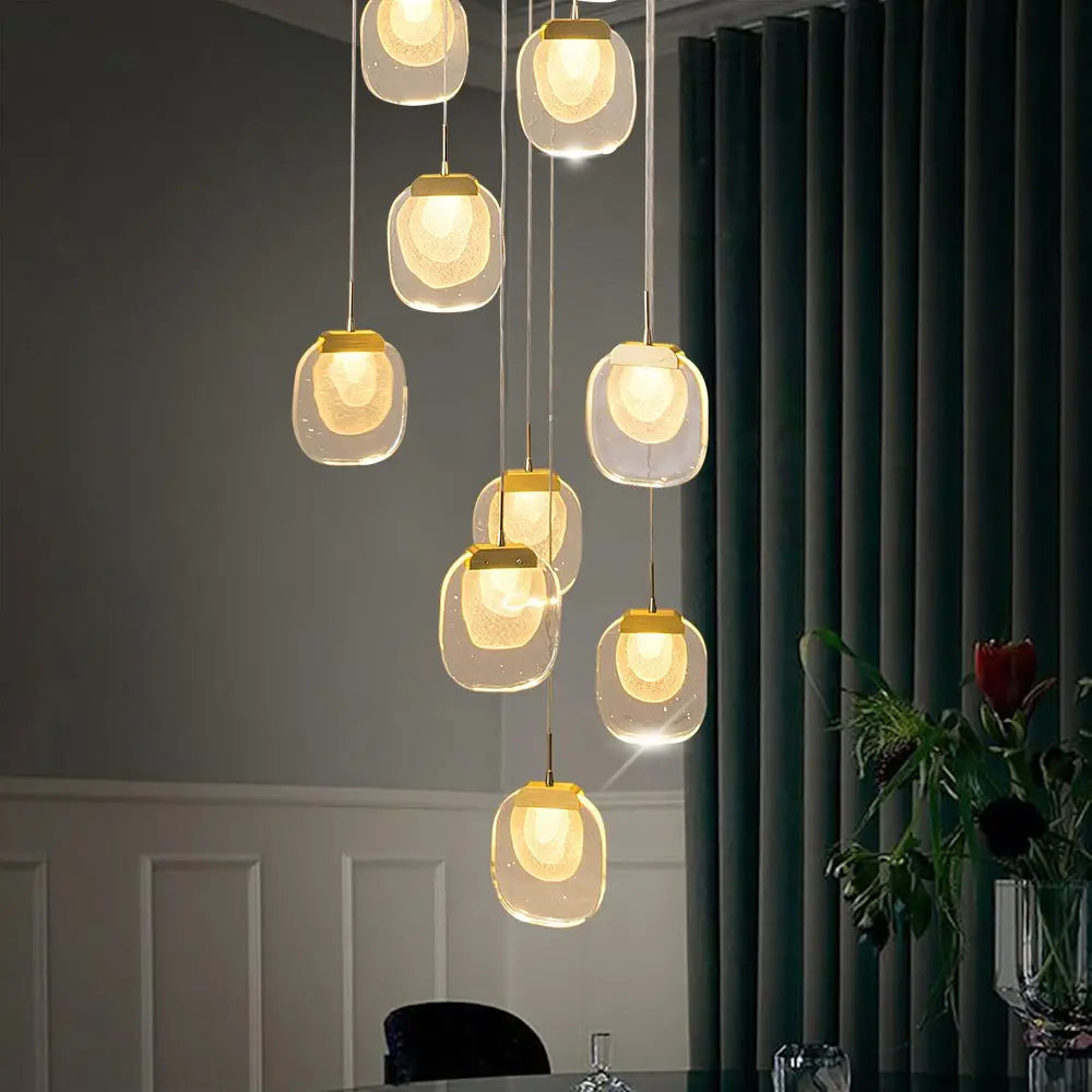 suspension moderne en cristal pour éclairage décoratif intérieur - vue 6 sur 20