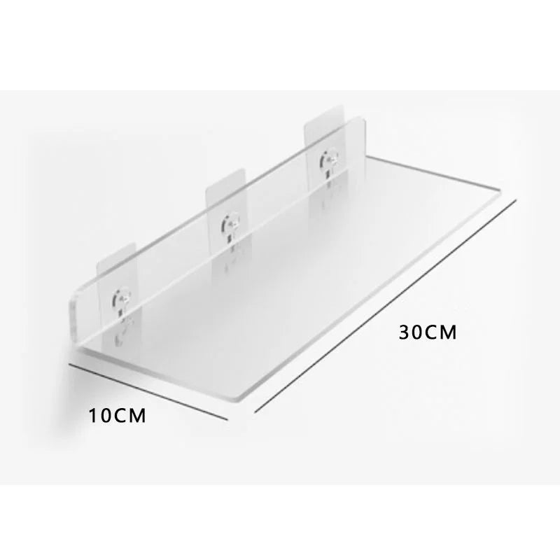 étagère murale flottante en acrylique transparent pour rangement organisé - vue 36 sur 57