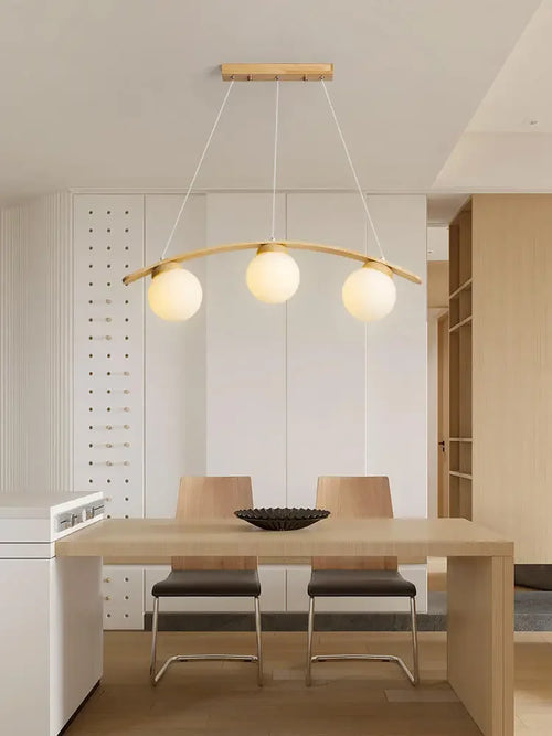 lustre en bois design pour décoration contemporaine maison - vue 2 sur 14