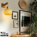 applique murale en rotin et bois style japonais décoration intérieure
