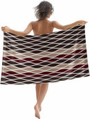 Serviette de plage motif vagues abstraites légère absorbante