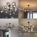 lustre nordique led en verre suspendu pour décoration intérieure