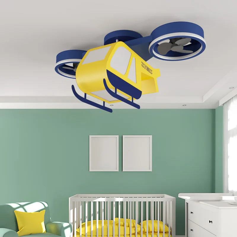 sandyha lampe led acrylique design hélicoptère dessin animé pour enfants - vue 4 sur 7