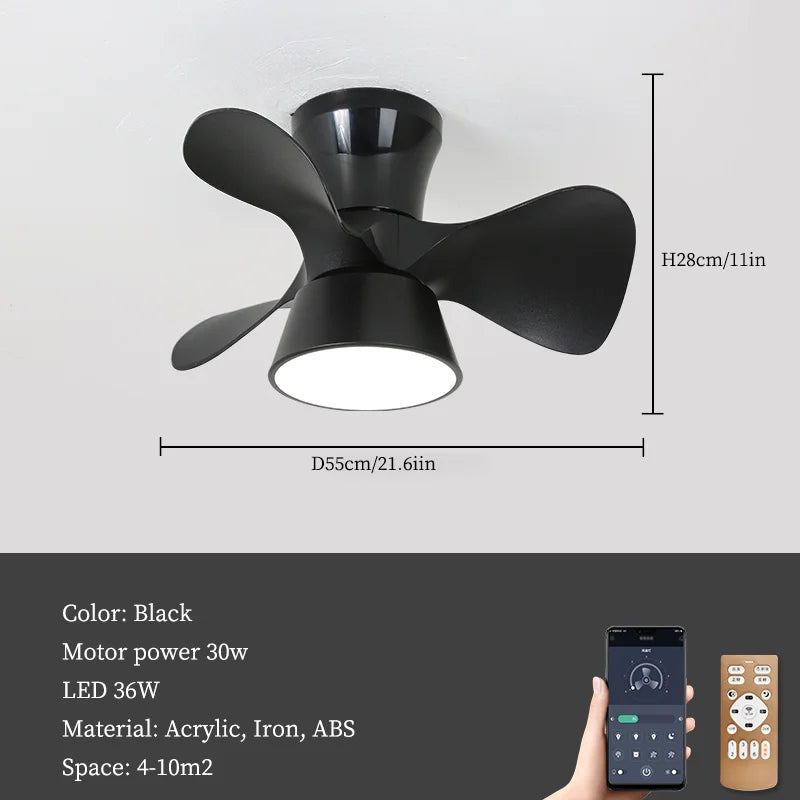 lustre moderne à led avec ventilateur pour intérieur - vue 8 sur 10