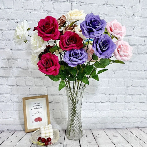 décoration florale en soie avec roses et branches pour fêtes - vue 7 sur 14