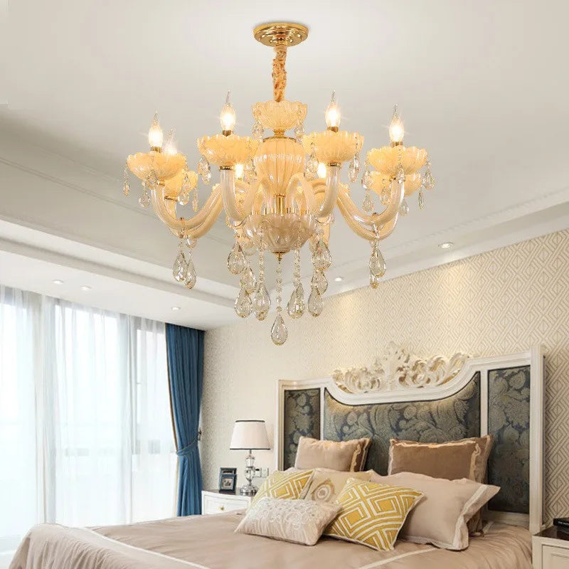 lustre en cristal moderne pour décoration intérieure avec éclairage led - vue 3 sur 9