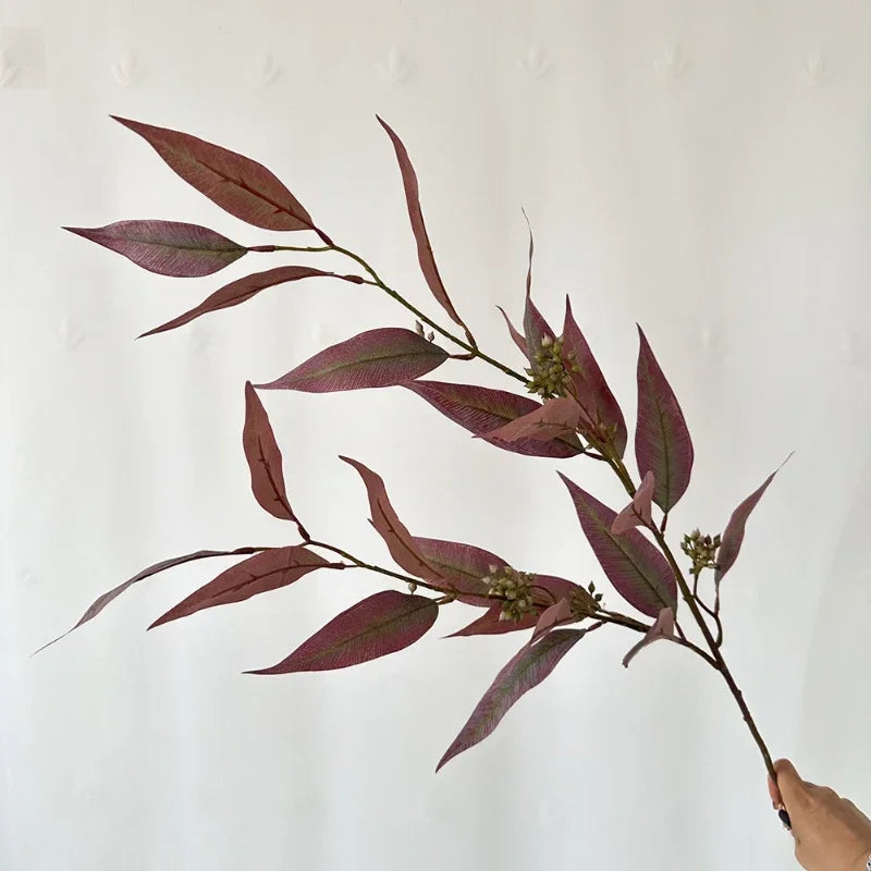 feuille d eucalyptus artificielle en soie pour décoration intérieure - vue 8 sur 9