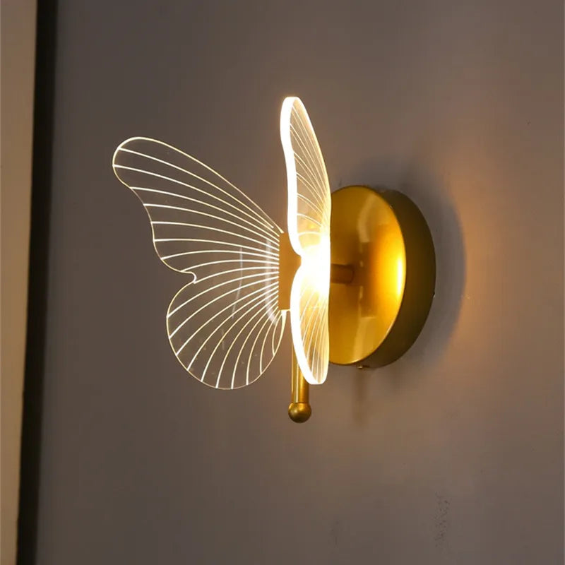 applique murale led minimaliste forme papillon décoration maison