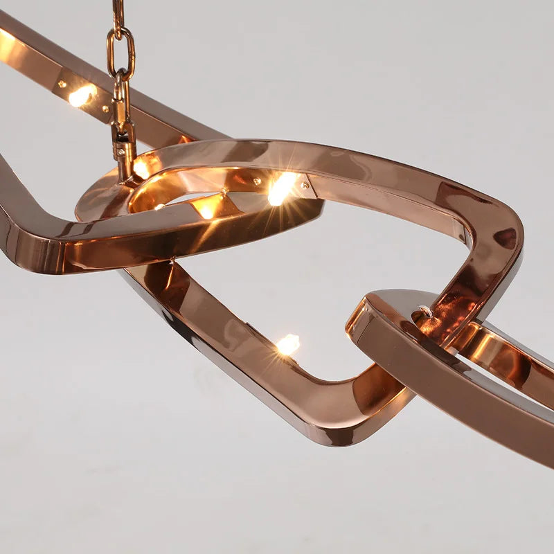 lustre de luxe en acier inoxydable pour bar et restaurant - vue 4 sur 5