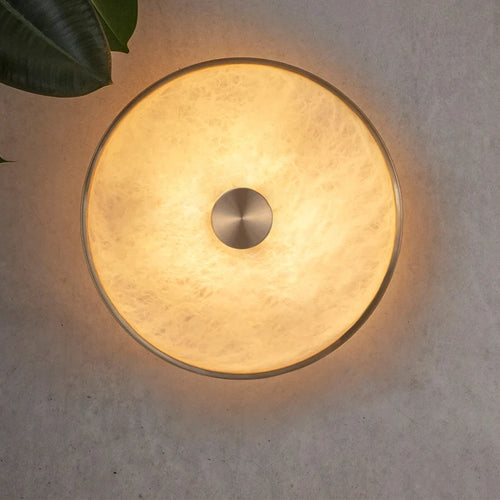 applique murale en marbre naturel espagnol éclairage luxe cuivre design créatif - vue 2 sur 7