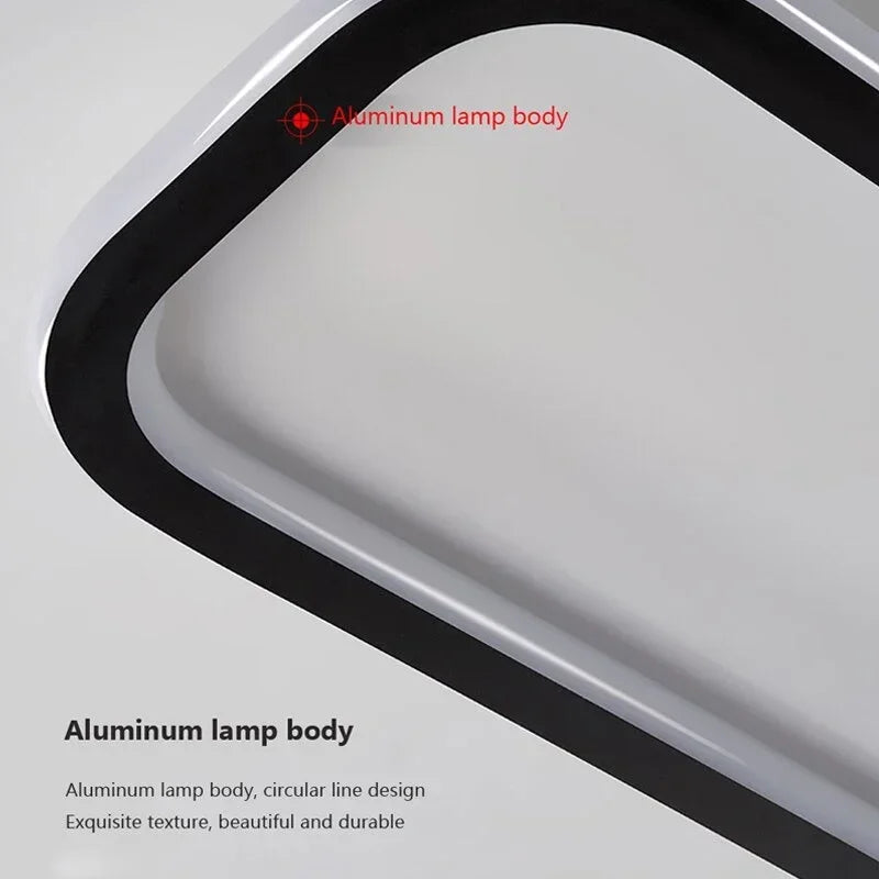 lustre moderne à leds avec télécommande et lumière variable - vue 6 sur 11