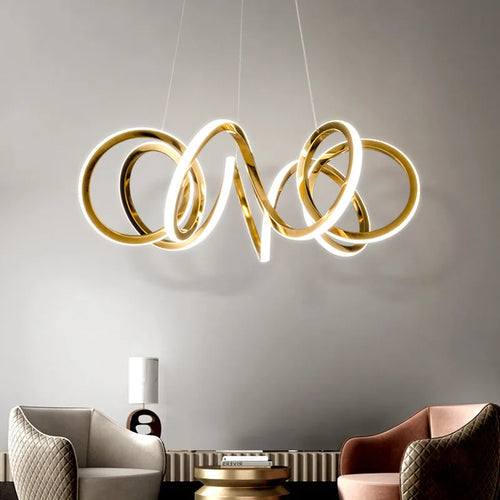 lustre moderne 	 avec lampes led suspendues en silicone - vue 2 sur 16