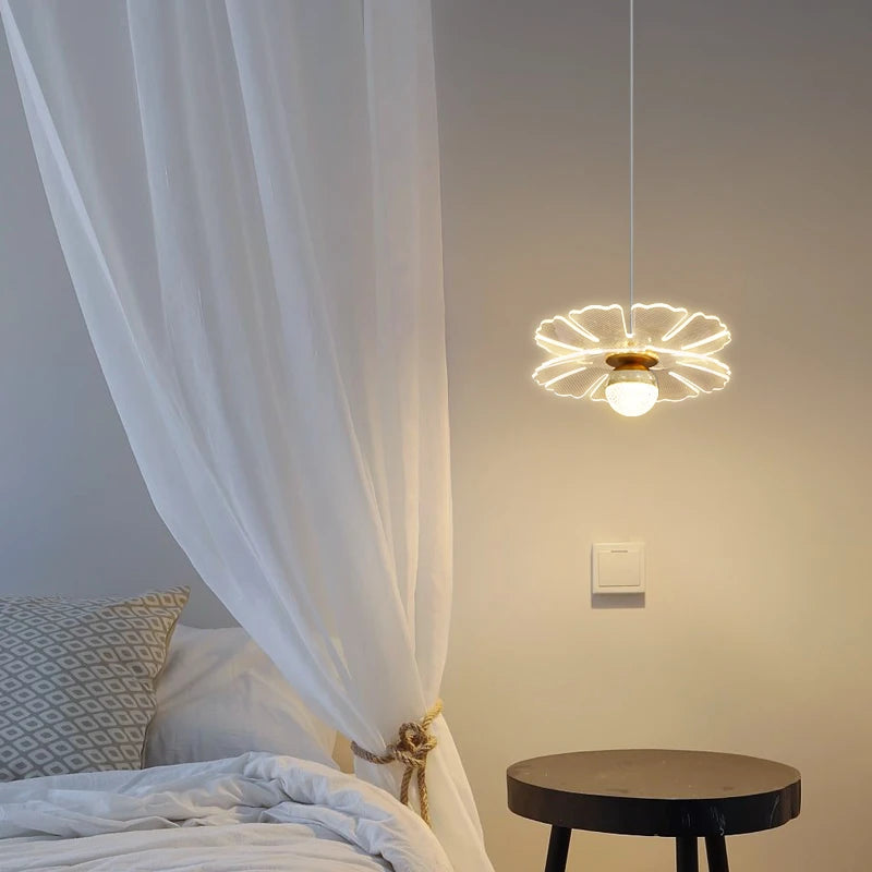 Chevet luxe haut de gamme cristal suspension lumières moderne minimaliste nordique créatif fleur protection des yeux chambre petit lustre