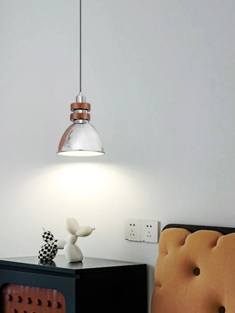 lustre en bois massif argenté pour intérieur rétro et moderne - vue 4 sur 10