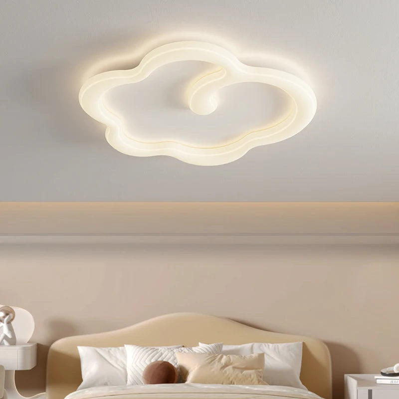 lustre scandinave nuage blanc avec télécommande optionnelle led - vue 5 sur 16