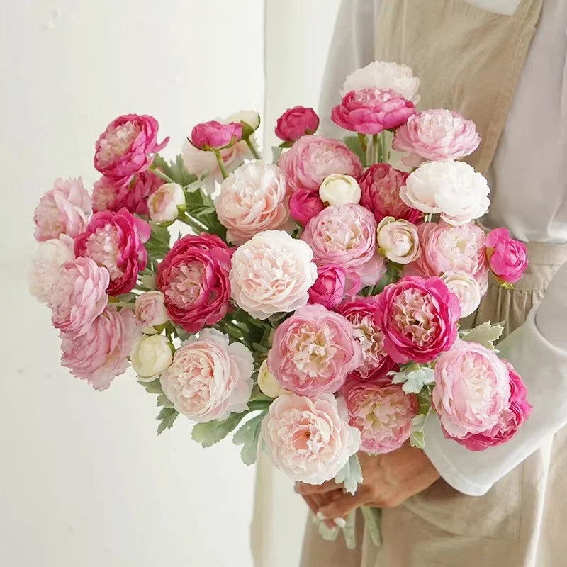 bouquet de pivoines artificielles pour décoration mariage fête - vue 4 sur 9