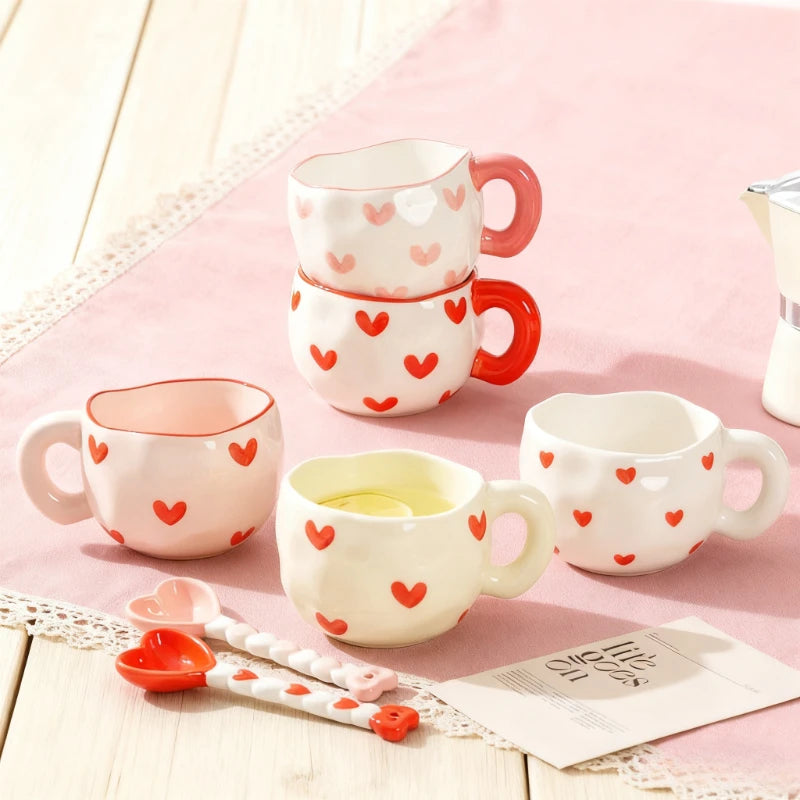 Mug céramique style coréen forme pincée artisanale - vue 2 sur 7