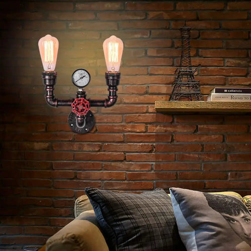 applique murale vintage steampunk à tuyau d'eau design industriel - vue 3 sur 10