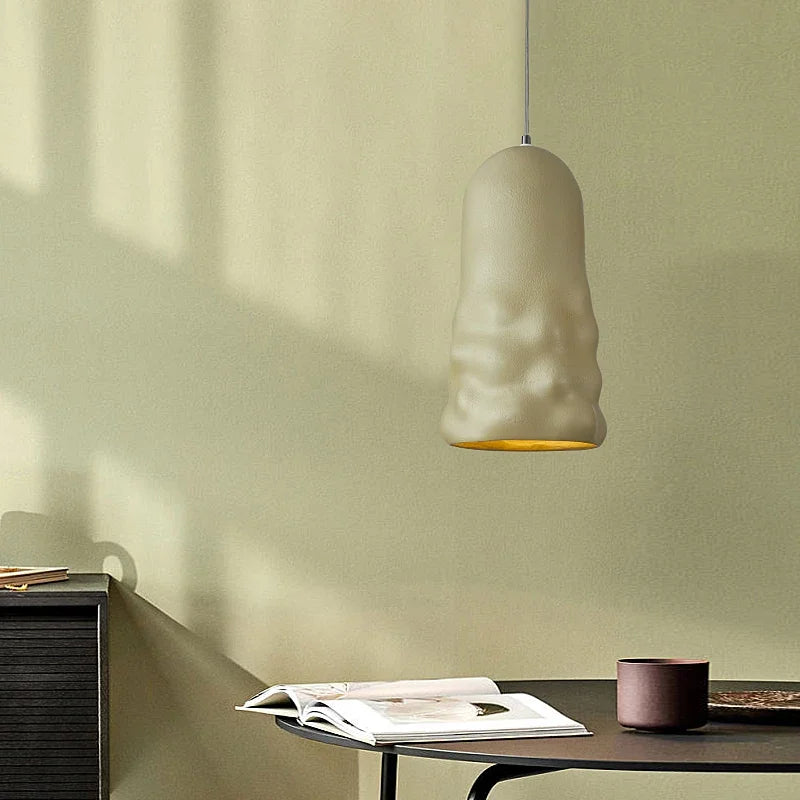 Designer Wabi Sabi salle à manger lampes suspendues français crémeux vent Loft chambre café lustre lampe barre Table LED décor à la maison