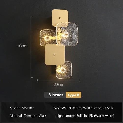 applique murale led cuivre design pour éclairage décoratif moderne - vue 10 sur 9