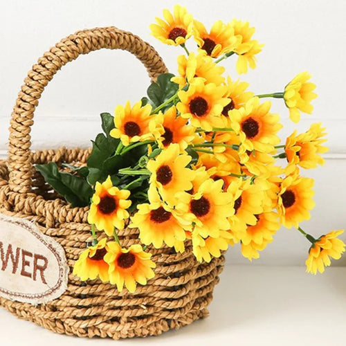 faux bouquet de tournesols artificiels pour décoration intérieure et extérieure - vue 2 sur 10