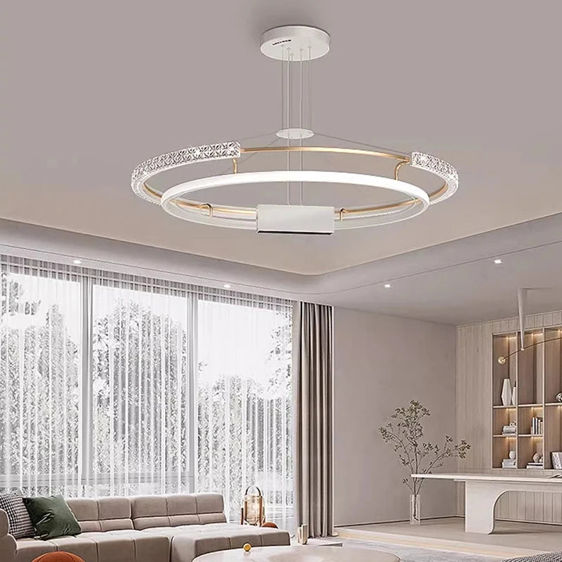 lustre moderne de luxe à led pour éclairage intérieur