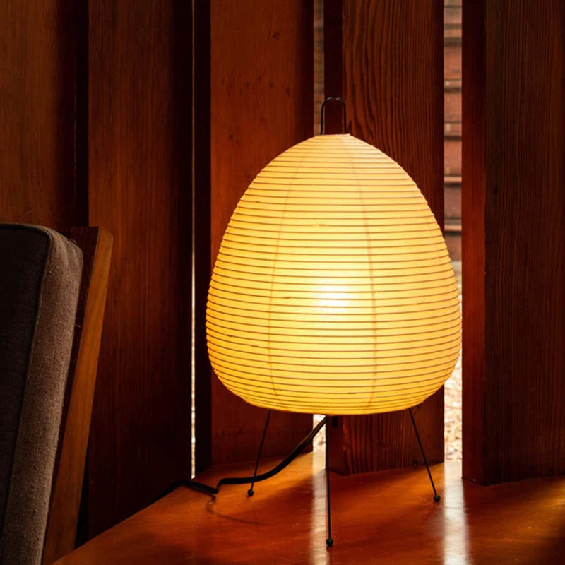 lampe de Table Style japonais papier de riz trépied lampe de bureau décor à la maison lumières créatives salon étude chambre lampe E27 lumières pour la maison - vue 5 sur 9