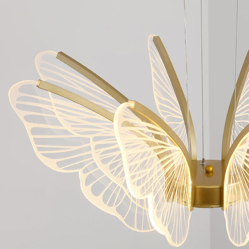 lustre led papillon design nordique moderne pour intérieur décoratif - vue 7 sur 8