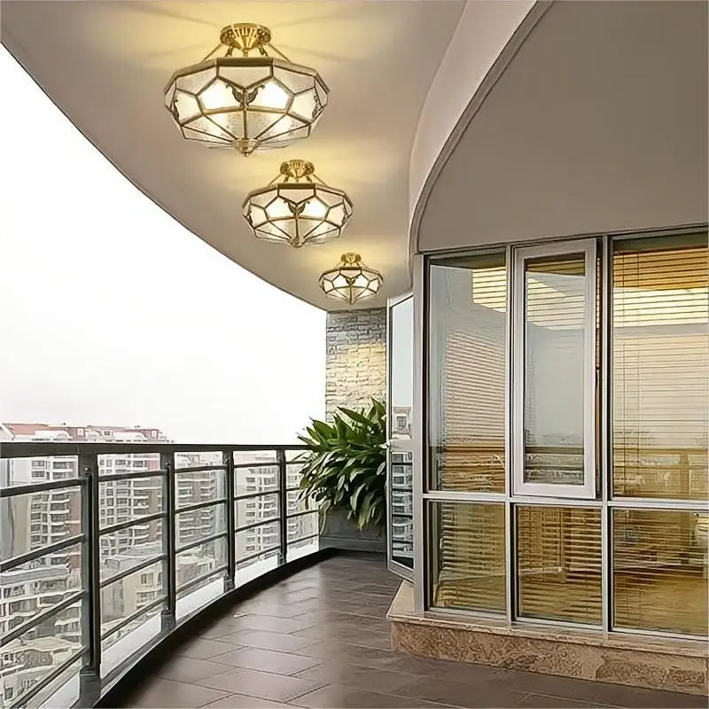 plafonnier led en cuivre design européen pour intérieur élégant - vue 4 sur 25