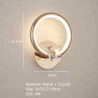suspension led anneau d'or avec motif papillon