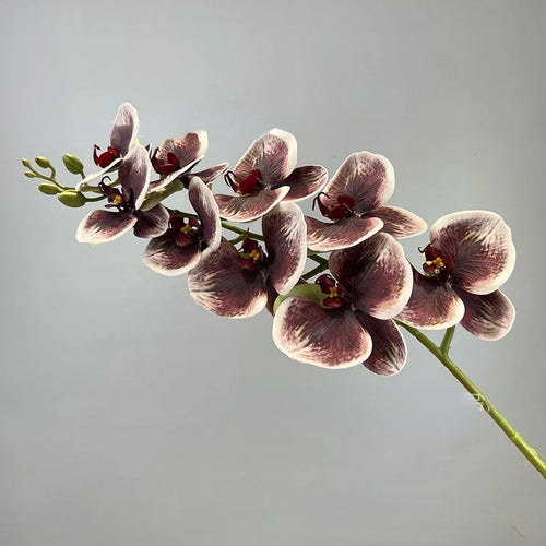 fleurs artificielles orchidée papillon en coton et silicone décoratives - vue 12 sur 12