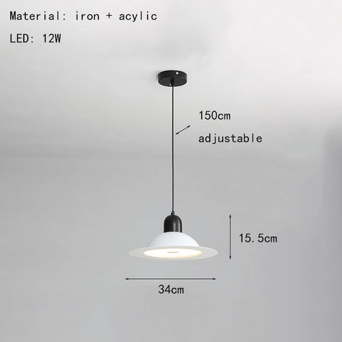 suspension led métal fil réglable lampe suspension - vue 11 sur 17