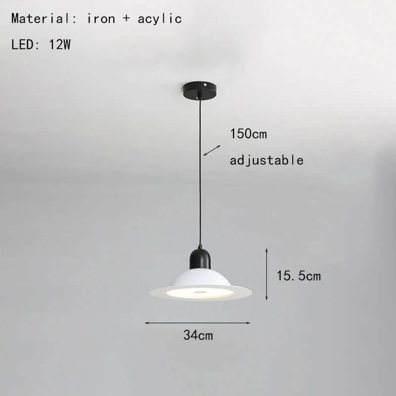 suspension led métal fil réglable lampe suspension - vue 10 sur 17