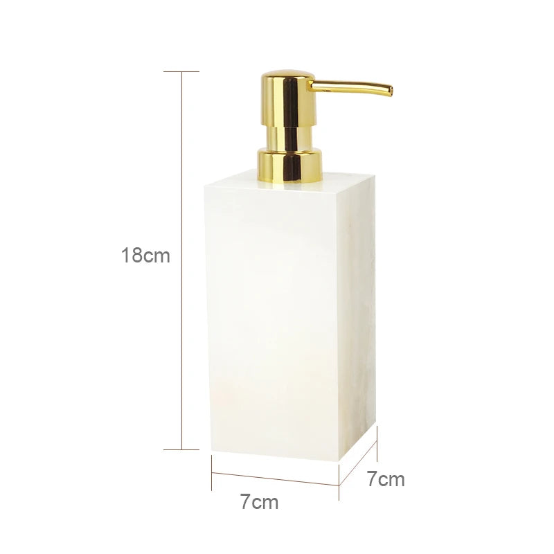 ensemble accessoires de salle de bain en marbre naturel luxe - vue 17 sur 23