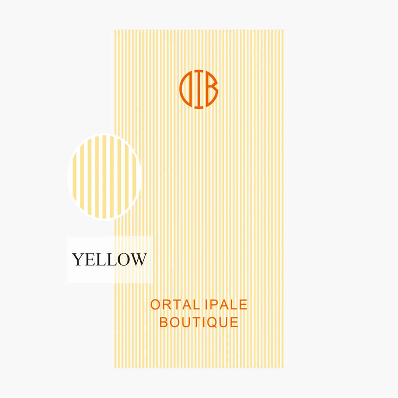 serviette de plage personnalisée rayures style preppy monogramme