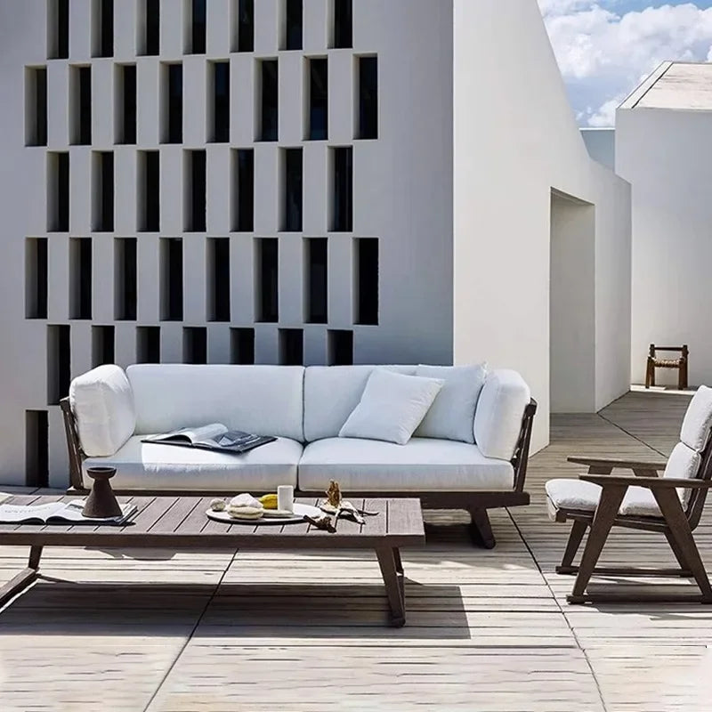 ensemble de canapés extérieurs en teck imperméable pour jardin et patio