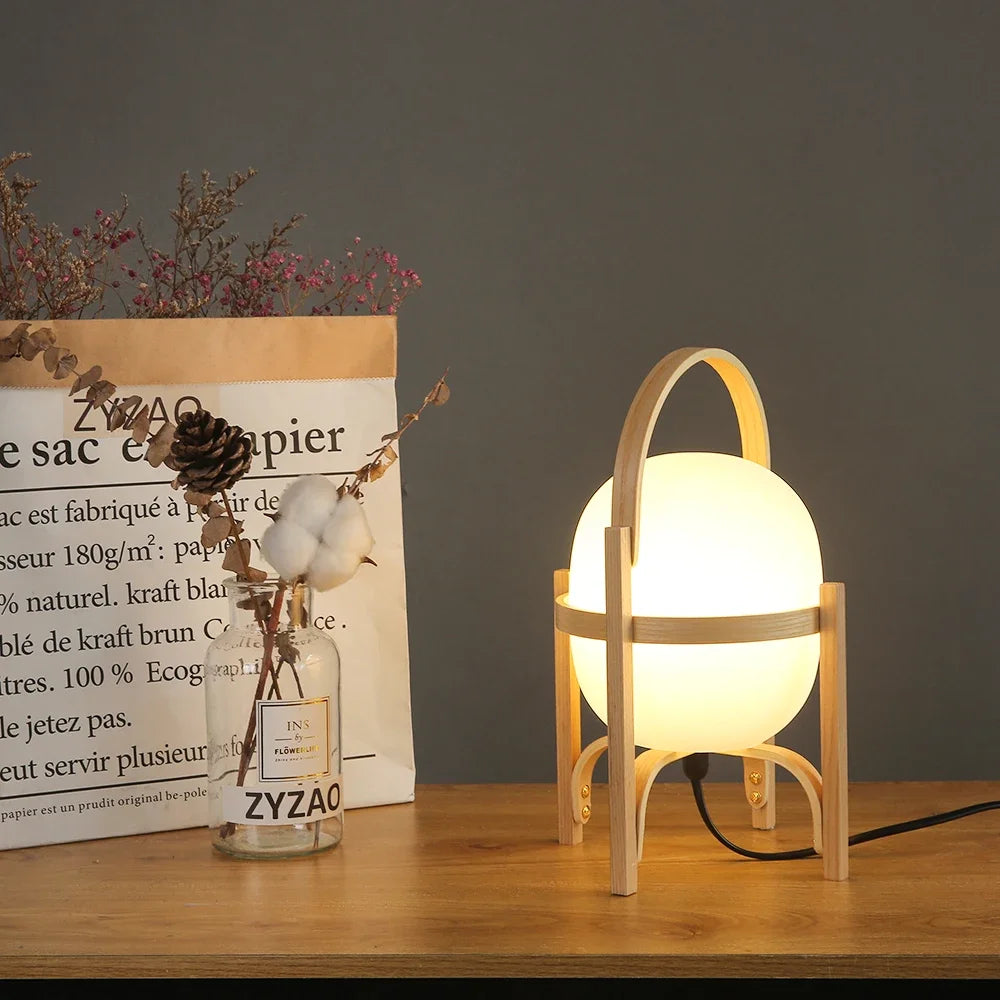 lampe de table en bois pour une décoration moderne et simple - vue 4 sur 10