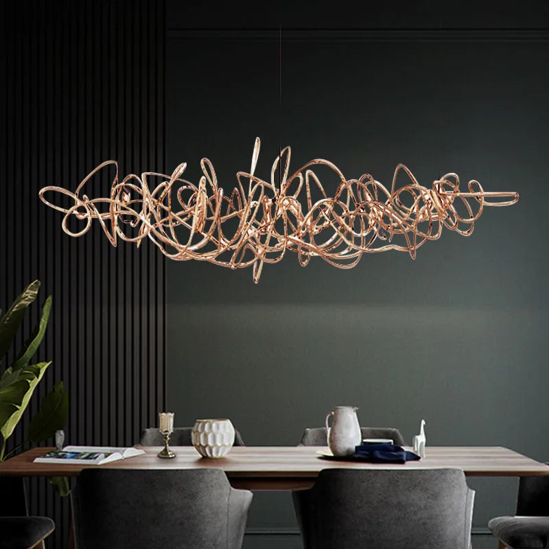 lumières led créatives lions postmodernes suspendues équipement créateur