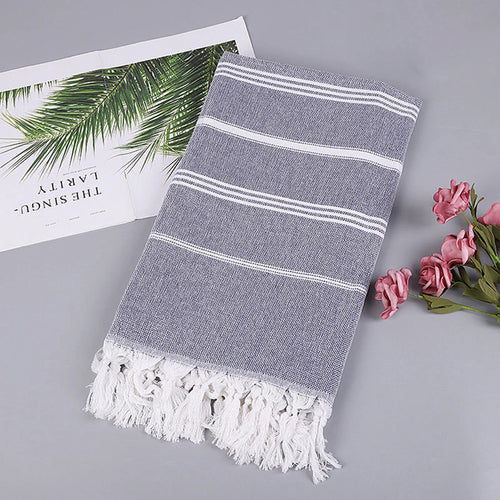 serviette de plage turque coton franges sechage rapide