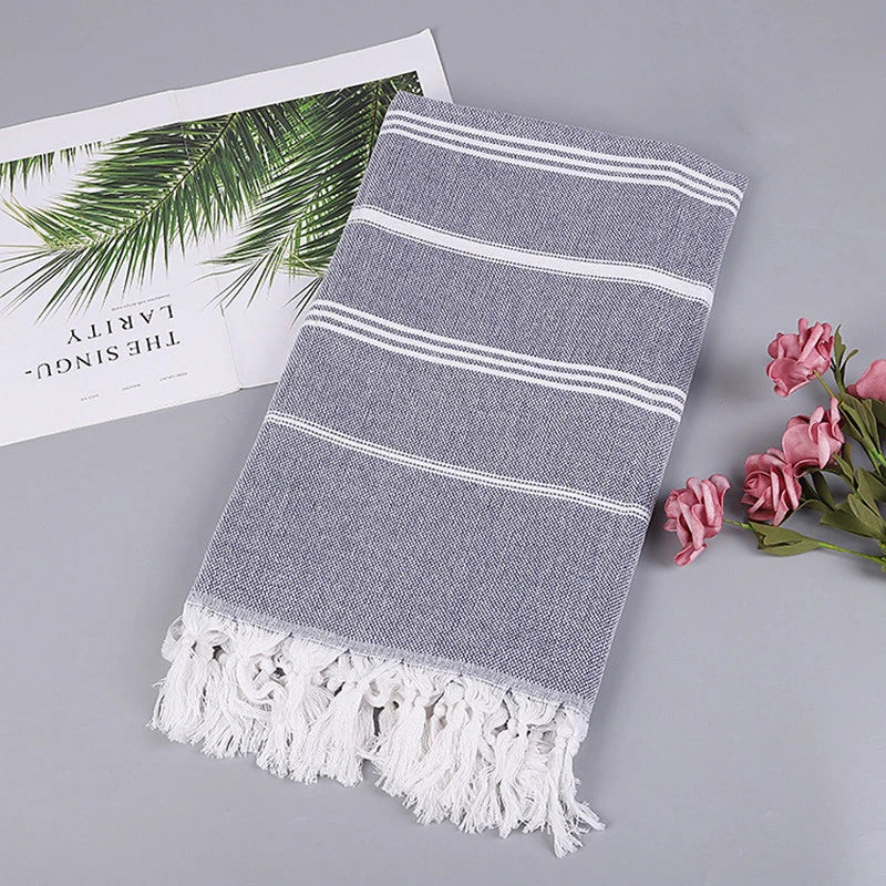 serviette de plage turque coton franges sechage rapide