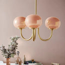 Lustre led en verre laiteux décor