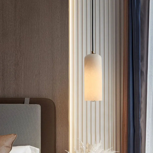 lustre en marbre avec ampoule en cuivre pour éclairage élégant - vue 3 sur 7