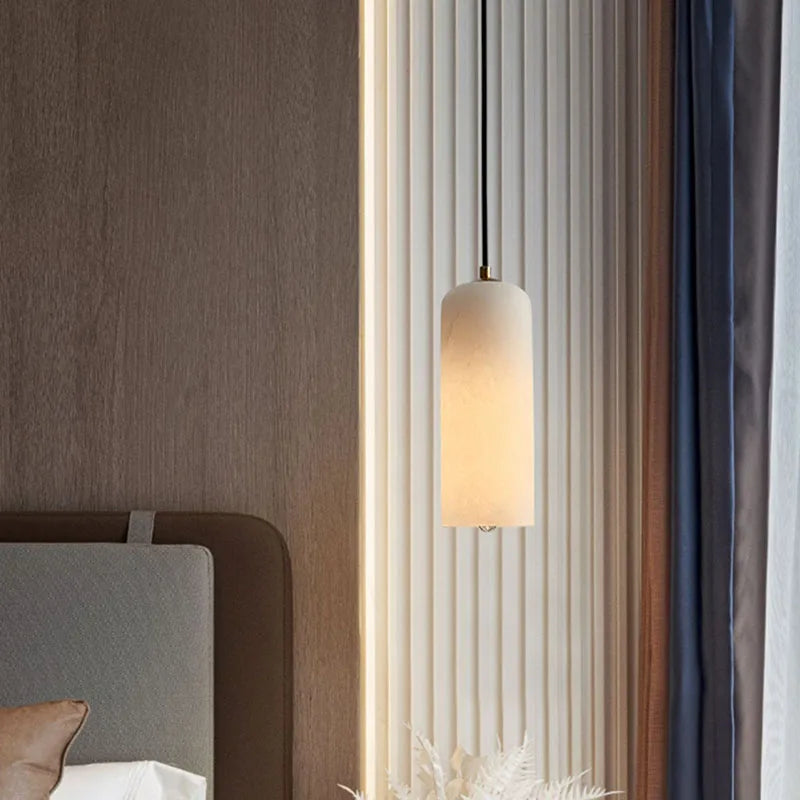 lustre en marbre avec ampoule en cuivre pour éclairage élégant - vue 3 sur 7