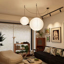 lustre led rond en papier de riz style nordique wabi sabi