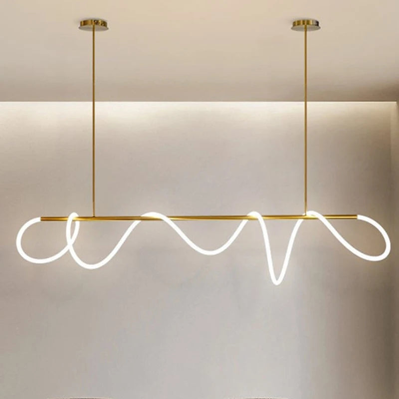 Creative Line Pendant Lamp with 360 degree Lighting for Bedroom Living room Dining room Kitchen lighting - vue 3 sur 11