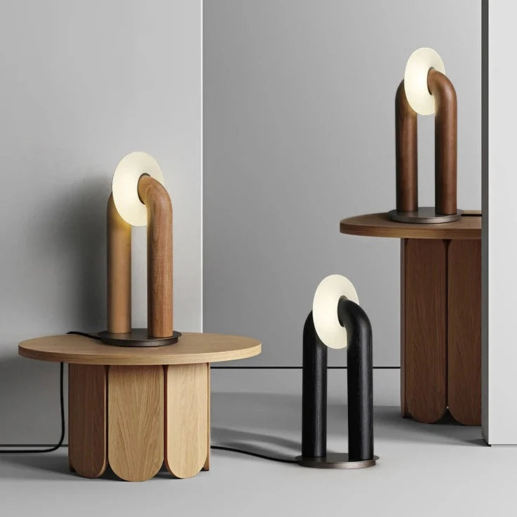 lampes de table vintage en bois massif à contrôle tactile led